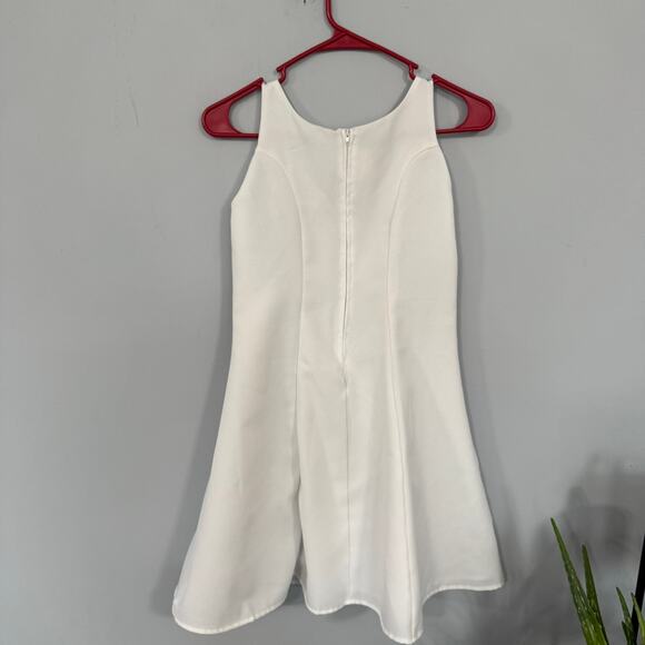 Vintage Little Miss White Sleeveless Dress Approx Girls Size 12 Zip Up Back - Picture 2 of 8